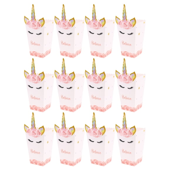 Raindrops  12 Pcs Popcorn Containers Halloween Boxes Striped Bags Child