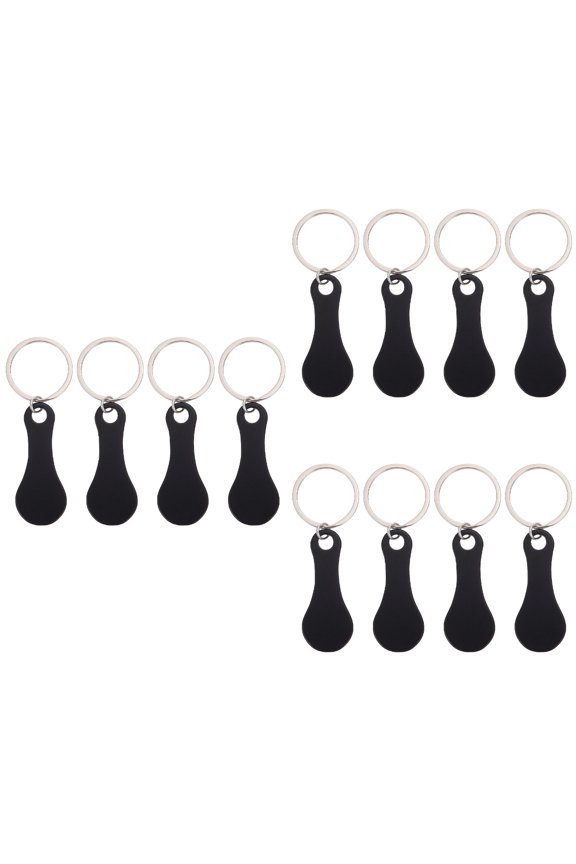 Stainless Steel Trolley Tokens Black Lightweight Portable for Home 12Pcs