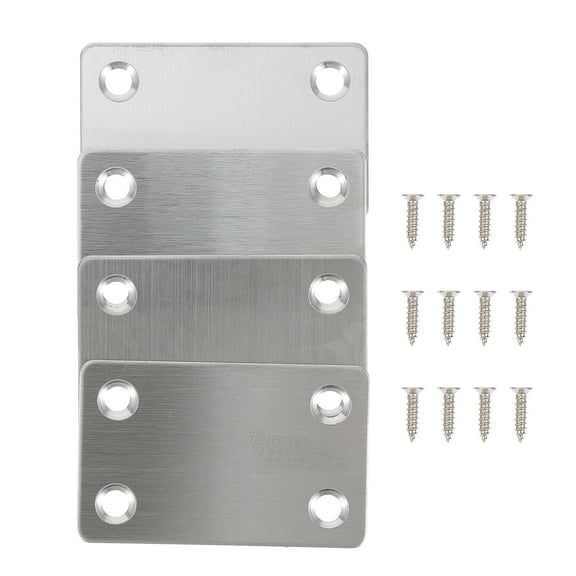 Raindrops  12 Pcs Stainless Steel Straight Furnishing Accessories Truss Mending Plate Screws Silver