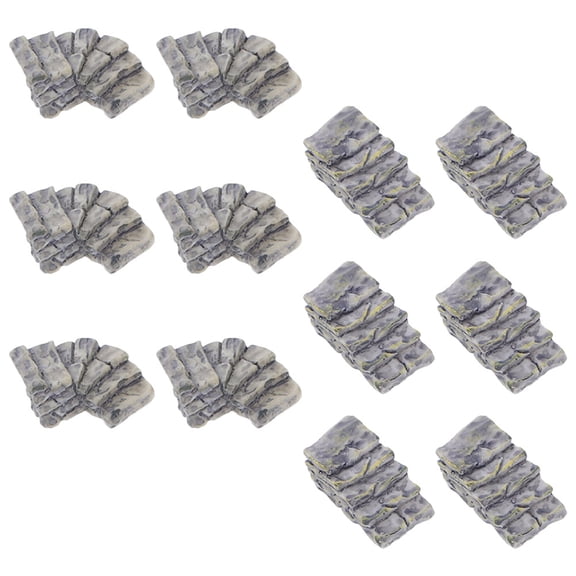 CRILSTYLEO 12pcs Miniature Stone Pathway Resin Steps Stairs for DIY Handicrafts