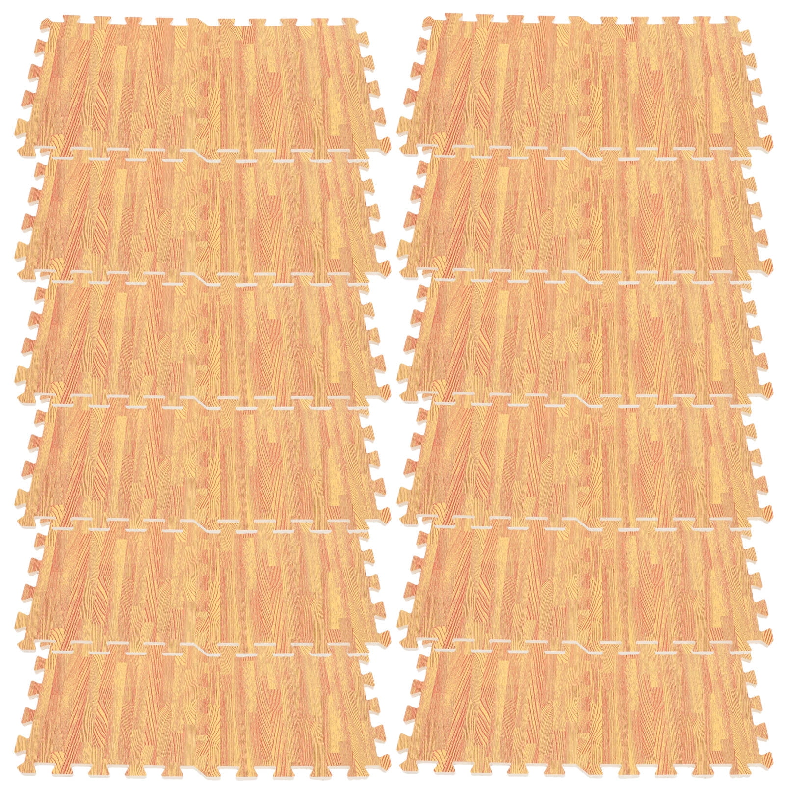 Raindrops  12 Pcs Wood Grain Foam Floor Mat Pit Play Carpet Tiles Baby