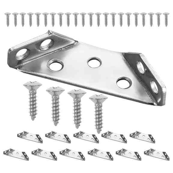 Raindrops 12 Pcs Wooden Furniture Fastening Corners 6.70X2.20X1.30CM Silver