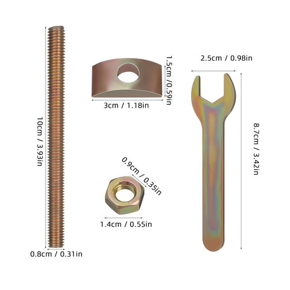 HONMEET Bed Frame Hardware Connector Bolt Iron 12 Sets Mounting Furniture Hardware Parts