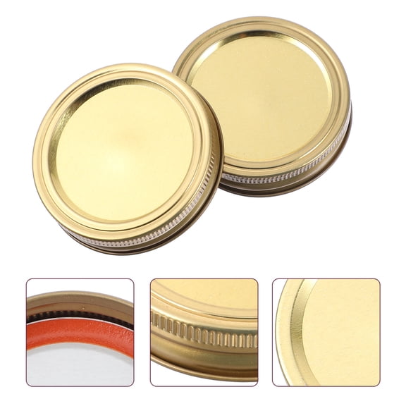 Raindrops 12 Sets Jar Tops Tinplate Lid Canning Jar Tops 7.5X7CM Golden