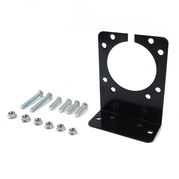 12V 7 Pin Round Trailer Plug 7 Way Socket Adapter Wiring Connector Tow Bar Socket with Bracket Black