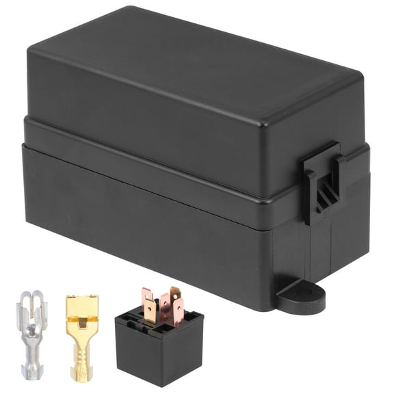 Raindrops  12 Way Car Fuse Relay Holder Socket Block Kit Console Black