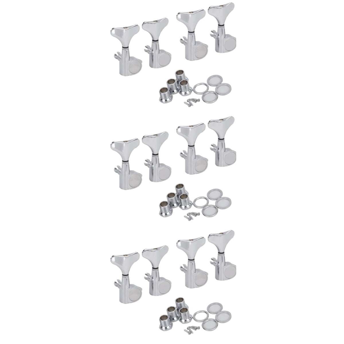 Raindrops 12 pcs  4R Bass Tuners Machine Heads Tuning Pegs (Silver)