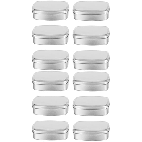 Raindrops 12-Pack Aluminum Rectangular Tins with Lids for Sweets, Soap, and Small Item Storage Boxes