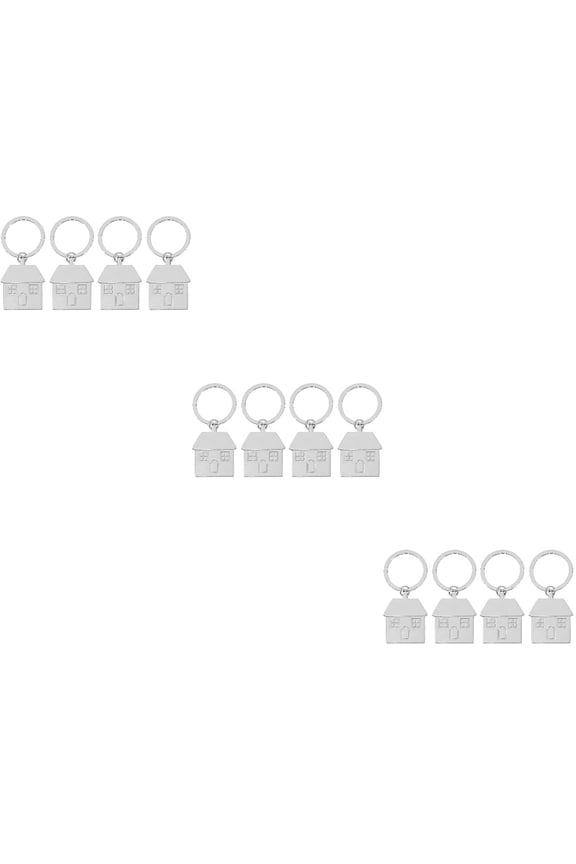 12 pcs  Housewarming House Keychains Gift Bags Keys Creative Hanging Pendants