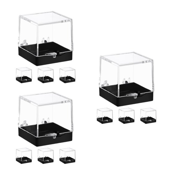 Raindrops 12 pcs Miniature Display Case for Mineral Specimen Rock Collection Box Clear Display Box for Jewelry Sample Small Display Box for Coin Display