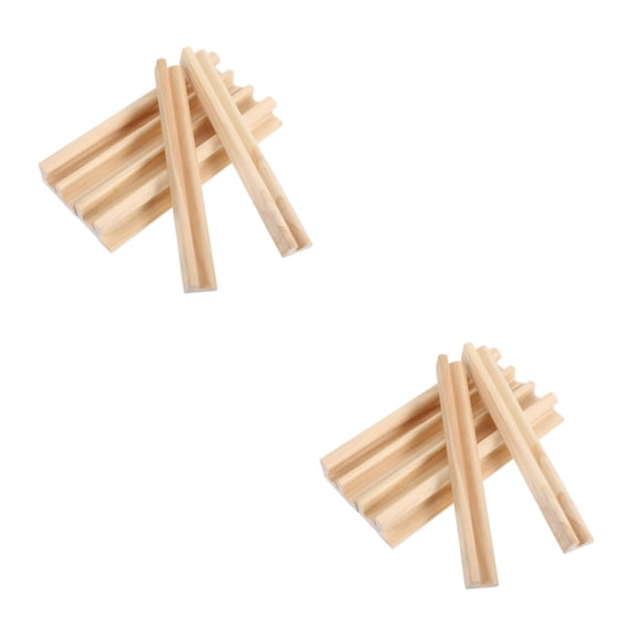 Raindrops 12-Piece Wooden Holder Tray with English Letter Base for Mexican Train and Other Games, Card & Craft Organizer