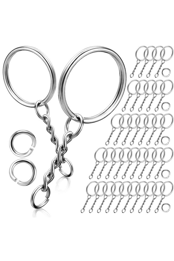 120 Pcs Key Chain Ring Keychain Bulk Keychains Making Accessories Rings