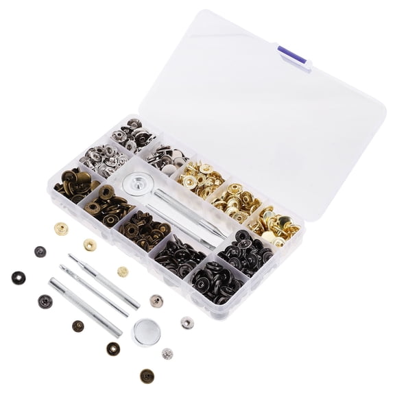 Raindrops 120 Sets Press Buttons For Clothes Iron Material Assorted Color For Diy Crafts Clothing Decoration