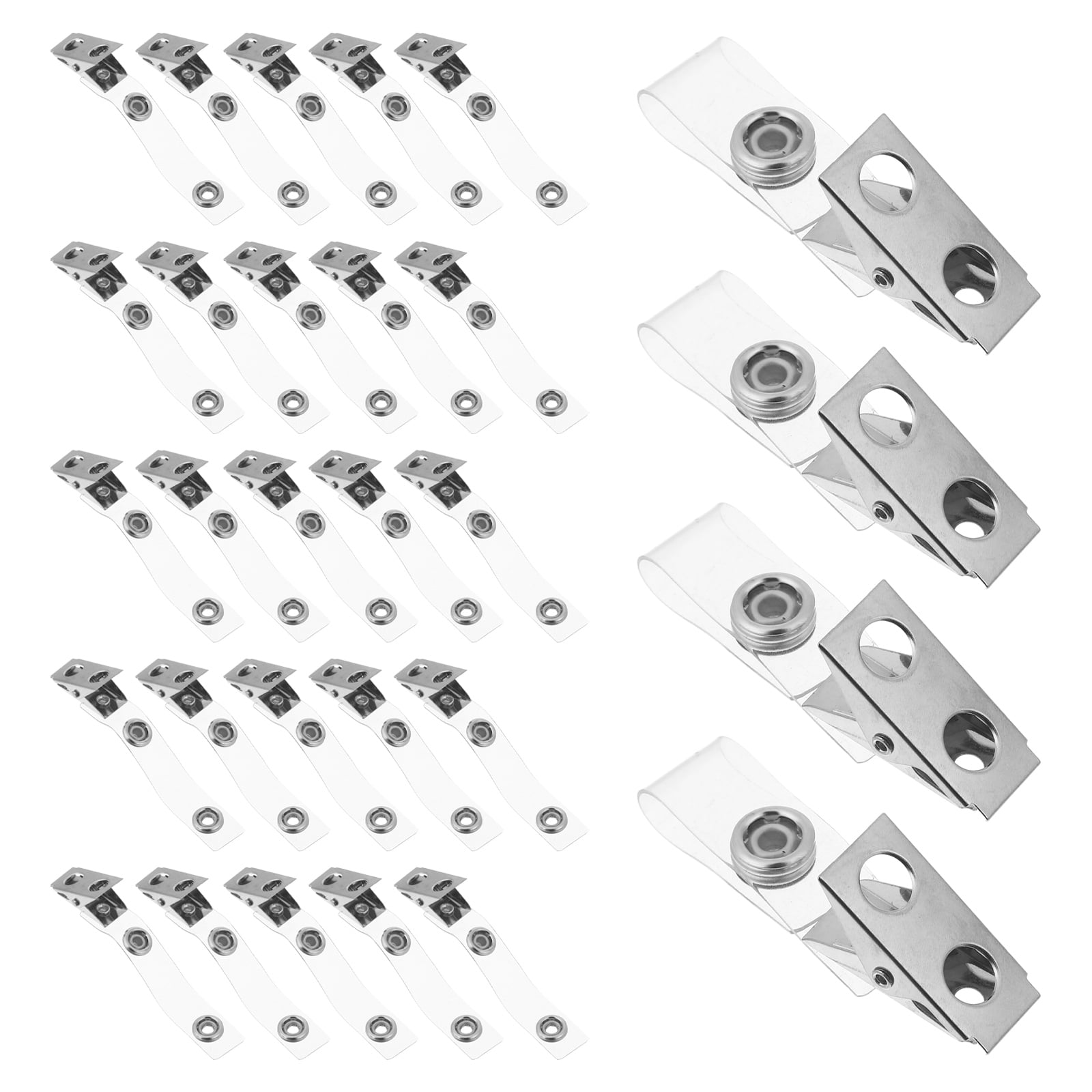 Raindrops 120Pcs Lightweight Vertical Id Badge Holder Silver with Strong Plastic Clip