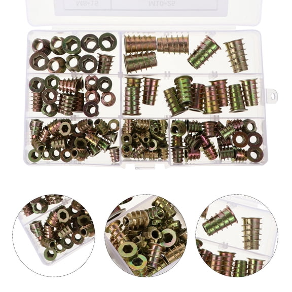 Raindrops 120pcs Nut Kit Nuts For Furniture Threaded Inserts For Solid Applications Stable And Easy To Install