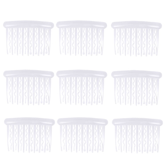 Raindrops 12Pcs White Plastic Slide Hairclip Comb with Straight and Twisted Teeth