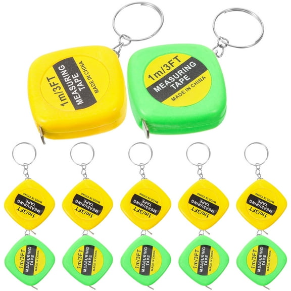Raindrops Mini Steel Ruler Keychain Set, 12-Piece Portable Measuring Tools for Travel, School, Office, and Everyday Use