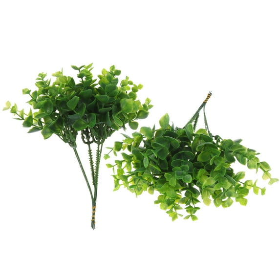 Raindrops Simulation Plastic Green Plants Eucalyptus Plant Green 12Pcs