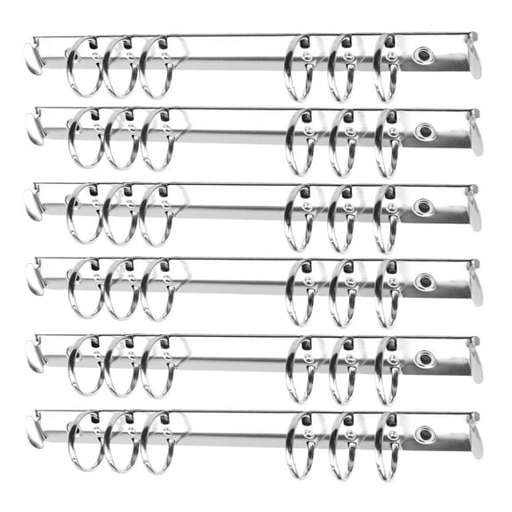Raindrops 12Pcs A5 2cm Metal Loose Leaf Book Binder Album Scrapbook Clips Rings 6-hole Metal Ring Binder Stationery Office Supply (Silver)