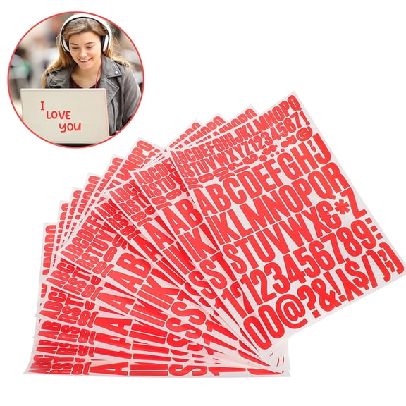 Raindrops 12Pcs Alphabet Stickers Red Waterproof For Car Decoration SelfAdhesive Vinyl