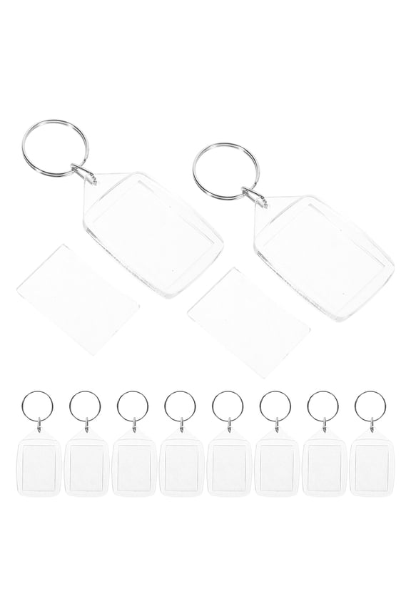 12Pcs Clear Plastic Keyring Blank Photo Picture Frame Keychain DIY Keyring DIY Keychain Supply