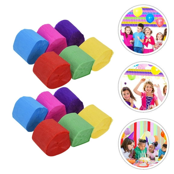 Raindrops 12Pcs Crepe Paper Streamers for Tent Effect Spirals of Color Birthday Party Wedding Concert Festivals
