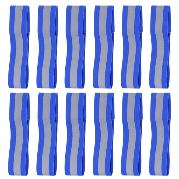 FOMIYES Running Safety Bracelets High Visibility Blue Reflective 12Pcs