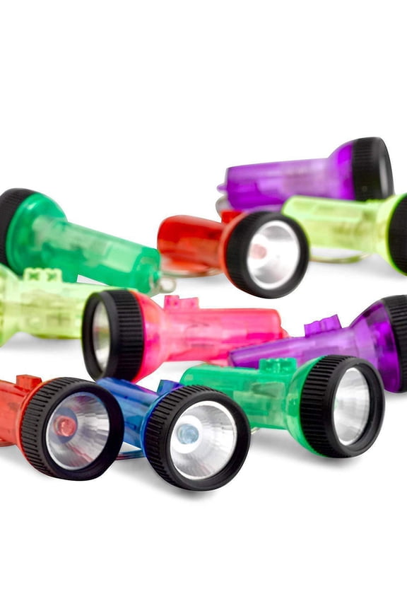 12Pcs Flash Light Keychains Mini Flashlight Keychain Light 2x1.5x1.5in For