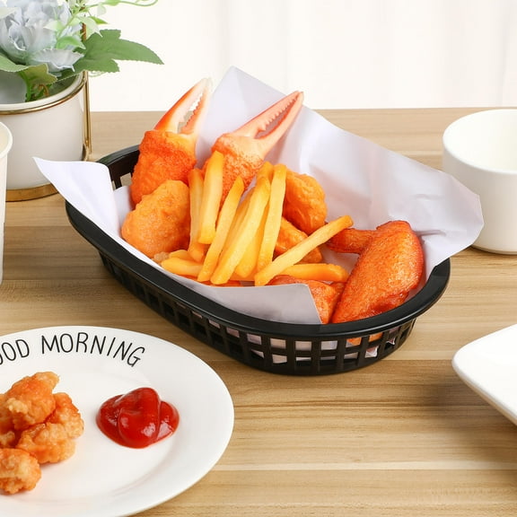 Raindrops 12Pcs Food Placement Trays for Restaurant Use in Black Plastic with Oval Shape