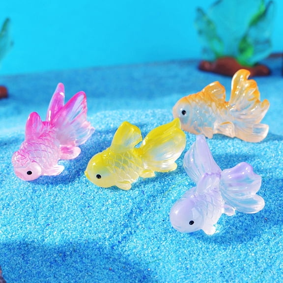 FOMIYES Glow in The Dark Resin Fish Tank Ornaments, Assorted Colors, for Home Decor 12Pcs
