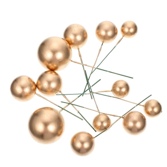 Raindrops 12Pcs Golden Round Balls for Cake Decorating and Baking Supplies