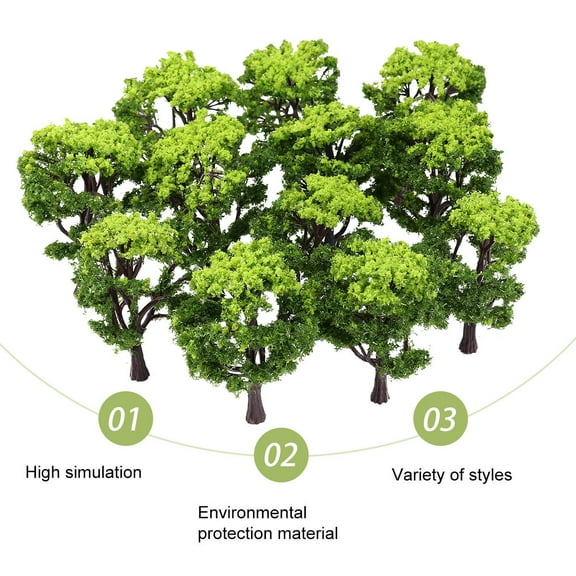 Raindrops 12Pcs Green Model Trees Abs Plastic Decoration For Train Scenery Landscape O Scale Trees Bulk 3-16in