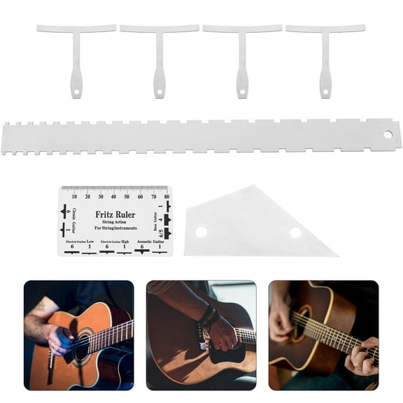 Raindrops 12Pcs Guitar Radius Gauge for Electric Guitar and Fret Rocker Tools