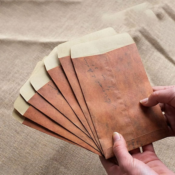 Raindrops 12Pcs Postcard Envelopes Kraft Paper Rectangular Storage for Letter Writing Brown 6.3x4.3in
