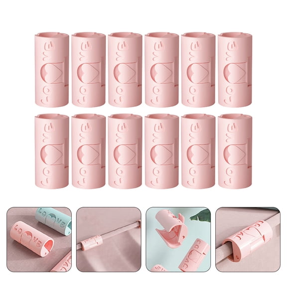 Raindrops Bed Sheet Fixing Clip Pink ABS 12Pcs