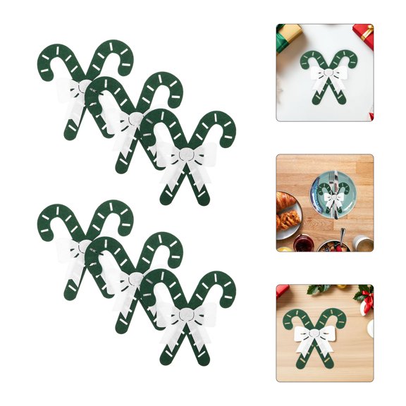 Raindrops 12Pcs Christmas Silverware Holders Green Fabric Reusable Cutlery Pouches for Festive Table Decor