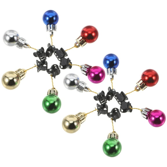 Raindrops 12Pcs Round Plastic Beard Clips for Men Christmas Ball Decorations 5x2x2cm Gold Silver Red Rose Red Green Blue
