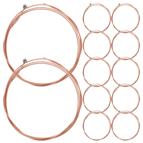 Raindrops 12Pcs Steel Acoustic Guitar Strings Pack Gold Color with Pure Sound Quality and Easy to Install