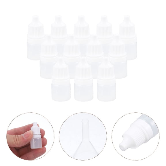 Raindrops 12Pcs Tiny Bottles for Liquids White for General Users and Travel Liquid Storage and Dropping