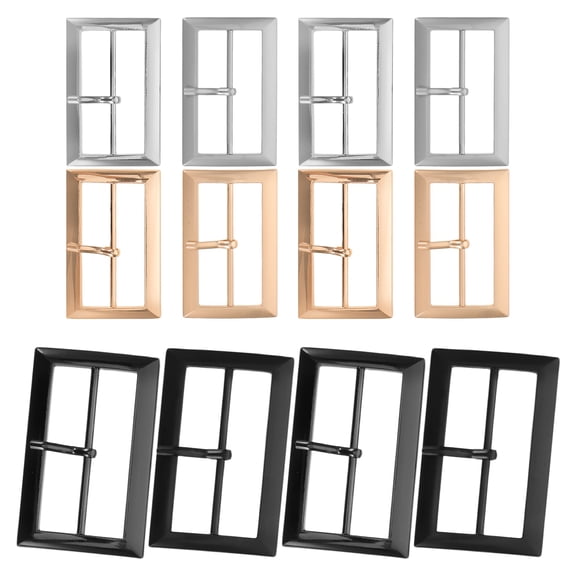 Raindrops 12Pcs Versatile Zinc Alloy Belt Buckles Rectangle Metal Clasps for Coats and Waistbands