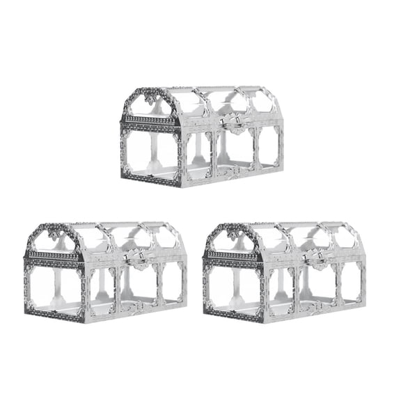 Raindrops 12Pcs Party Favors Boxes Decorative Boxes for Wedding in Silver Plastic