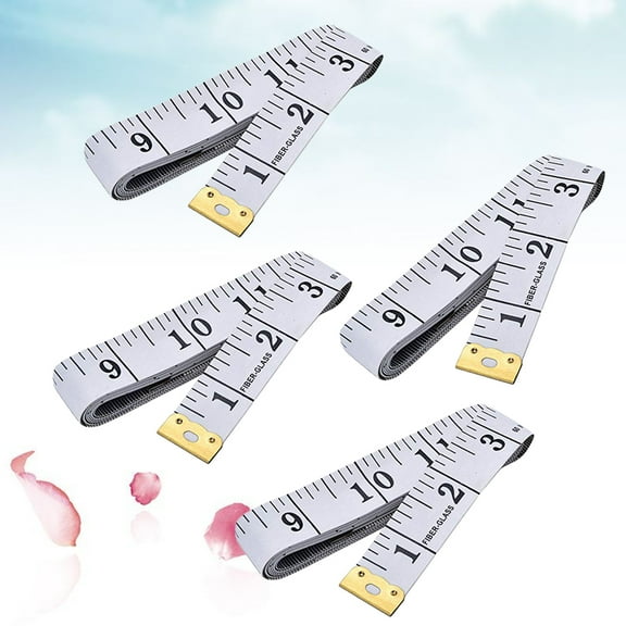 Raindrops 12Pcs White Ruler Tape Measure with Vinyl and Fiberglass for Accurate Body Measurements
