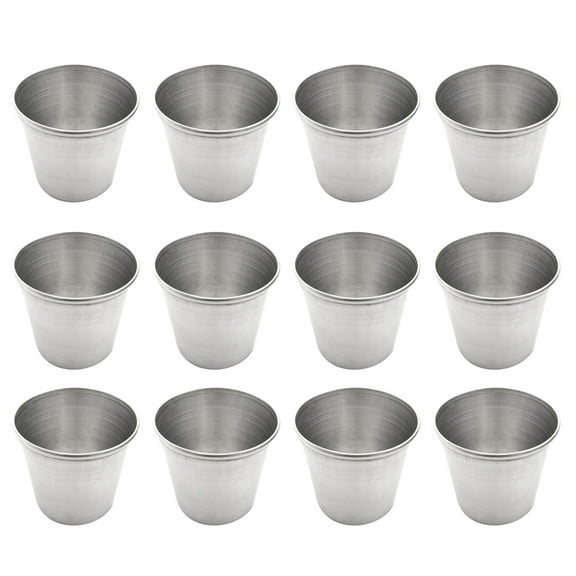 Raindrops 12Pk Stainless Steel Shot Cups - Unbreakable Metal Shooters for Barware Gift