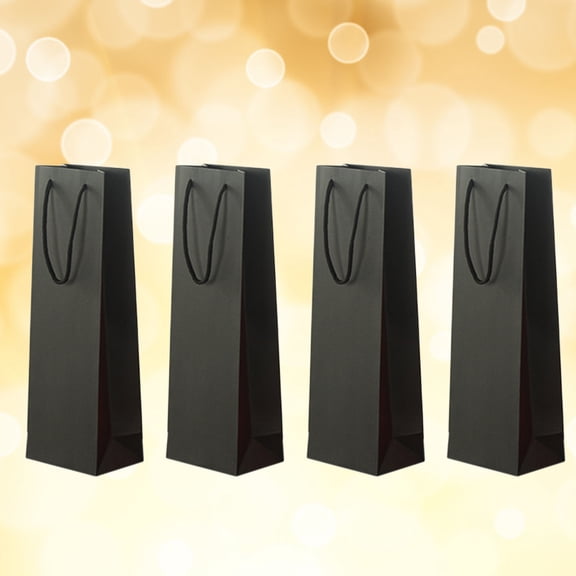 Raindrops 12Set Wine present Bags Black Tote Bottle Tote Reusable Elegant Presentation For Special Occasions