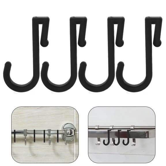 Raindrops 12pcs Black Plastic Modern Hooks for Shop Versatile Use SpaceSaving Durable Simple Design