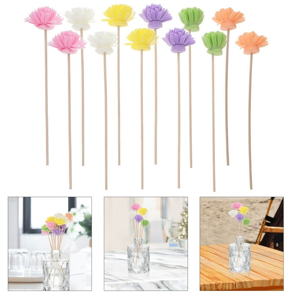 Raindrops 12pcs Replacement Reeds for Reed Diffuser Sticks Scented Oil Base Fragrance Strips Bulk Sticks