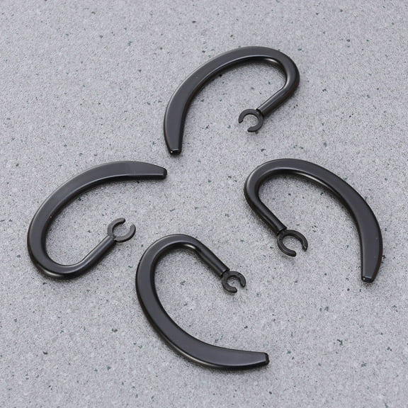 Raindrops 12pcs Ear Hooks Rubber Rotating Telescopic Accessories For Earbuds Compatible With Connectors Black