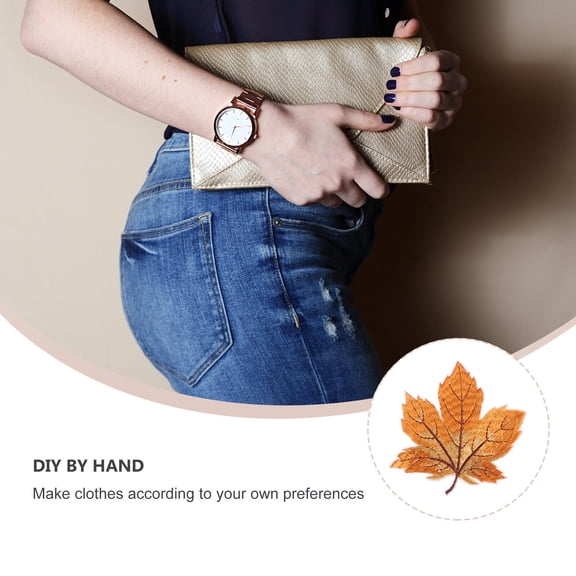 Raindrops 12Pcs Lovely Embroidered Maple Leaf Applique Patch for Clothing Decoration