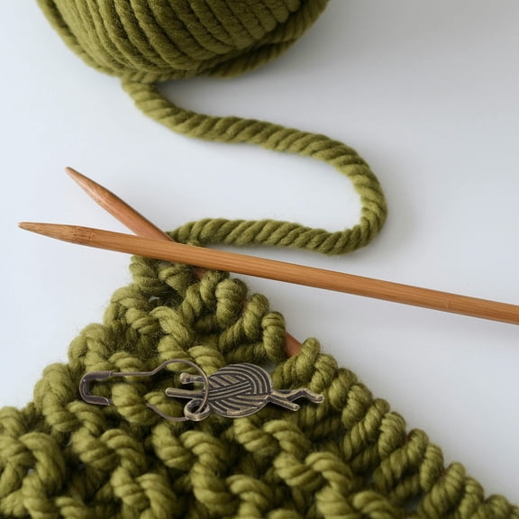 Raindrops 12-Piece Brown Antique Locking Markers for Crocheting and Knitting Counting Tools