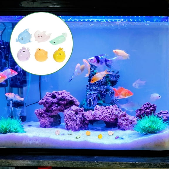Raindrops 12pcs Mini Resin Ocean Animals Glow In The Dark Fish Tank Decorations Miniature Sea Animal Figurines Diy Aquarium Decor
